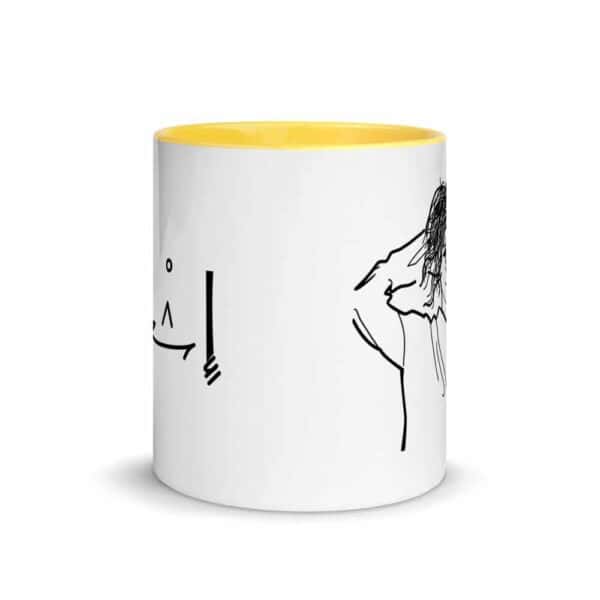 white ceramic mug with color inside yellow 11oz front 619fa9136eff7