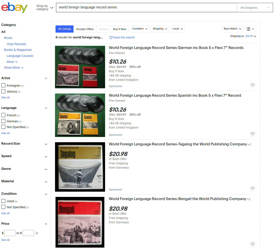 ebay world language series