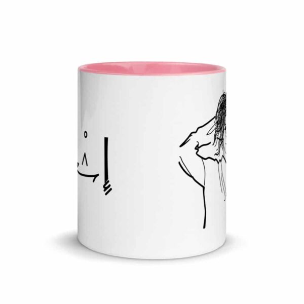 white ceramic mug with color inside pink 11oz front 619fa9136eeab
